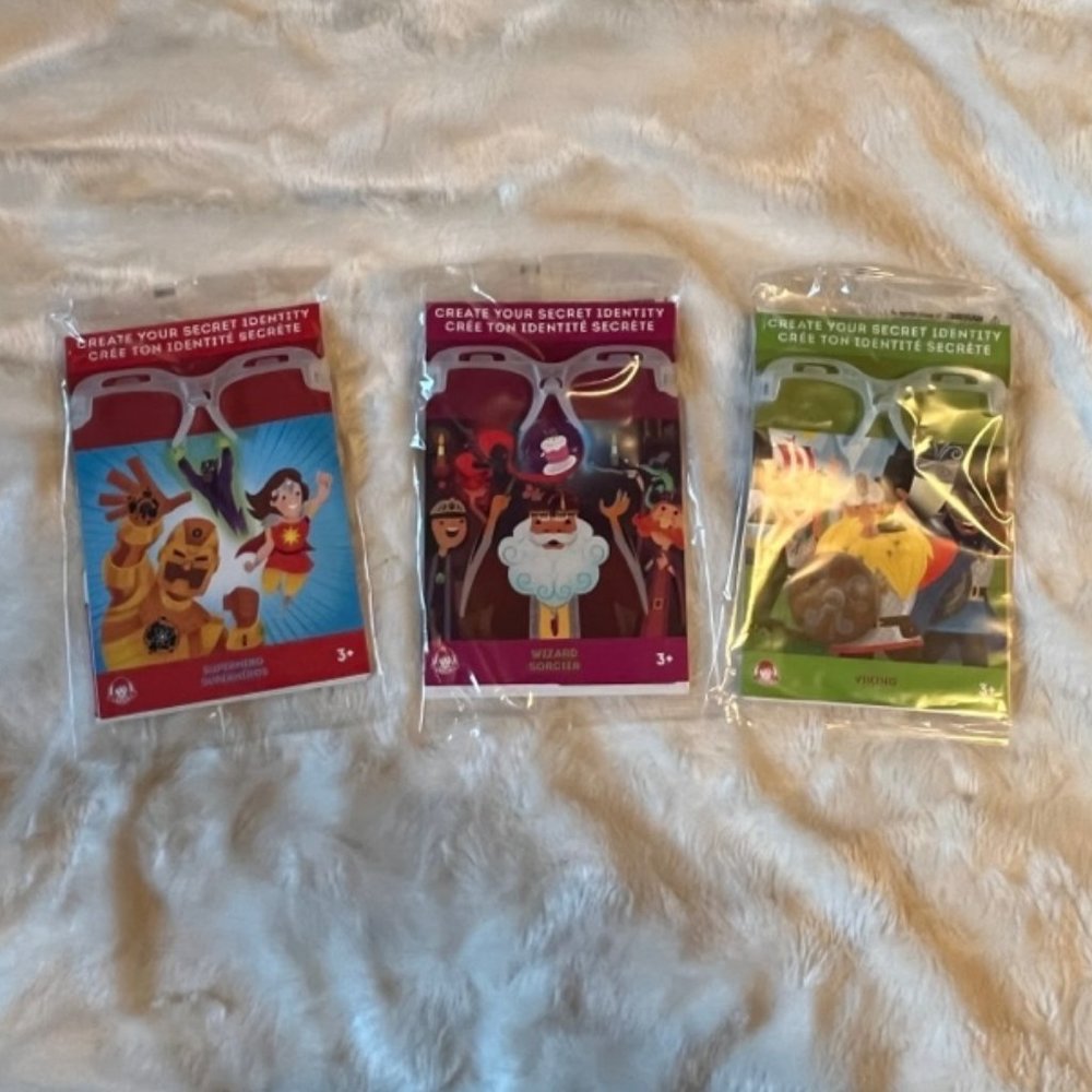 Wendy's Kids Meal Secret Identity Toys 2018 Viking Wizard Super Hero NIP Set